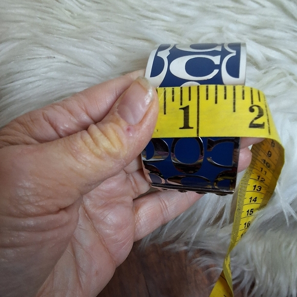 Coach Signature Silver and Blue Wide Bracelet - Picture 4 of 5